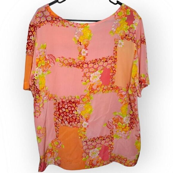Diane Von Furstenberg Women's Vintage Silk Floral Blouse size Medium - Picture 4 of 5